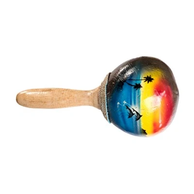 Abbildung von Holzrassel Holz Rassel Shaker Percussion Handrassel Delfin Airbrush Marakas R1