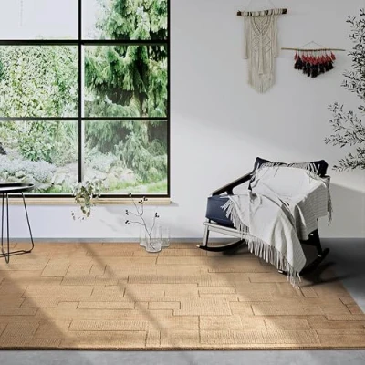Abbildung von Villeroy &amp; Boch Wollteppich &quot;Wilhelmine&quot;, rechteckig, Handgewebt, Wolle, Natur, Wohnzimmer, Geometrie, Boho, Design