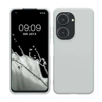Abbildung von kwmobile Hülle kompatibel mit ASUS Zenfone 10 / 9 weiches TPU Silikon Case Cover geeignet für kabelloses Laden Cool Mint