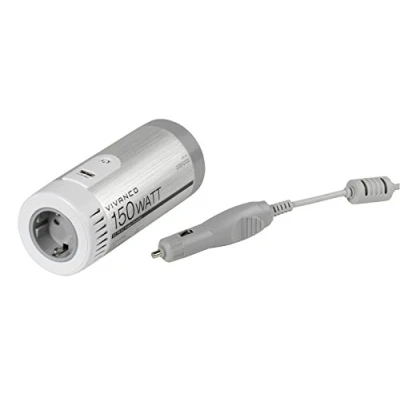 Abbildung von Vivanco CPC 160 Fahrzeugspannungswandler mit USB Ladefunktion (230V, 150 Watt) grau/weiß