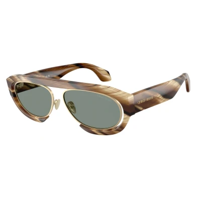 Abbildung von Giorgio Armani Herren AR8239 6065/1 Sonnenbrillen Acetat Braun Grau Rund Normal