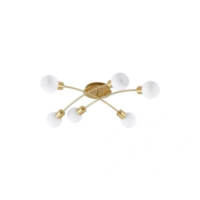 Abbildung von Lindby Agmar Deckenleuchte, messing, 6 fl.