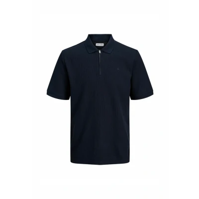 Abbildung von Jack &amp; Jones Jjeaustin ZIP SS NOOS PLS Poloshirt, Herren, Größe: 4XL, Navy blazer