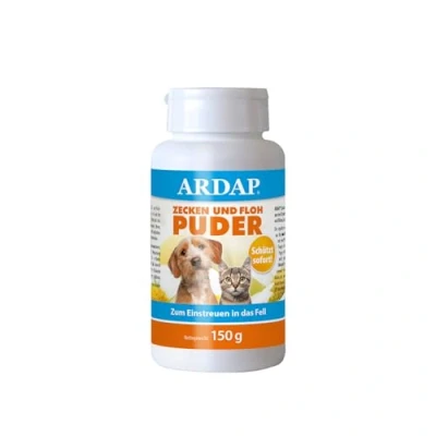 Abbildung von ARDAP Zecken und Floh Puder 150g Für Hunde Katzen Zum Einstreuen in das Fell Schützt sofort zuverlässig vor Flöhen, Zecken, Läusen, Milben anderen Schädlingen (PT19)