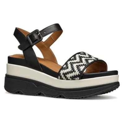 Abbildung von Geox Gardenia Plateausandalette, Damen, Größe: 41, Black papyrus Schuhe