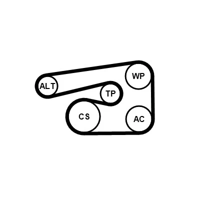 Abbildung von CONTITECH 5PK1546K1 Keilrippenriemensatz OPEL: Corsa D Schrägheck, Astra H Caravan, ALFA ROMEO: 159 Sportwagon, Limousine