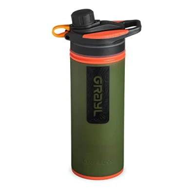 Abbildung von GRAYL GeoPress 710ml Outdoor Wasserfilter Trinkwasser I Eliminiert 99,99% aller Bakterien und Viren Perfekt für Camping, Survival Reisen (Oasis Green)