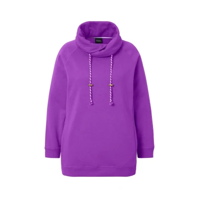 Abbildung von Ulla Popken MIT Stehkragen Raglanform Lange ÄRMEL Sweatshirt, Damen, Größe: 54/56, Classic purple