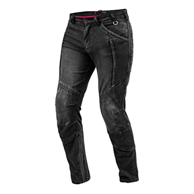 Abbildung von SHIMA Ghost Motorradjeans Herren Belüftete Elastische Slim Fit Biker Motorradhose Männer mit Kevlar Verstärkungen, Knieprotektoren (Schwarz, 34)