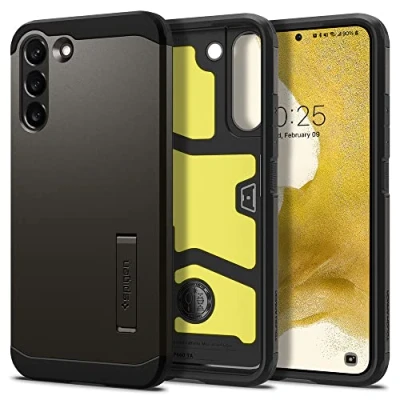 Abbildung von Samsung Galaxy S22 Hülle Kunststoff Spigen Hard Case/Backcover Handyhülle Grau Shockproof/Stoßfest