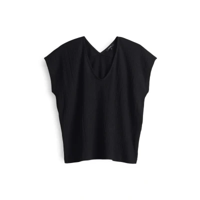 Abbildung von OPUS BOXY FIT Round NECK Crash Optik Lockere Passform Tiefer Tshirt print, Damen, Größe: 42, Black