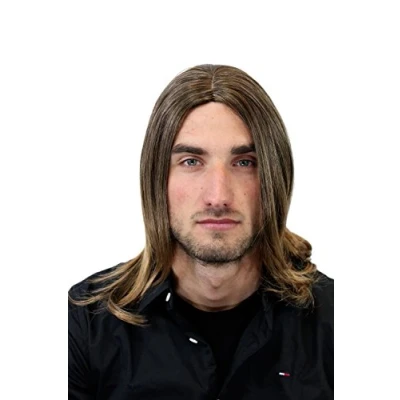Abbildung von WIG ME UP GFW891 2T19 Herrenperücke Lang Jugendlich Braun Hellbraun ausgebleichte Spitzen Mittelscheitel