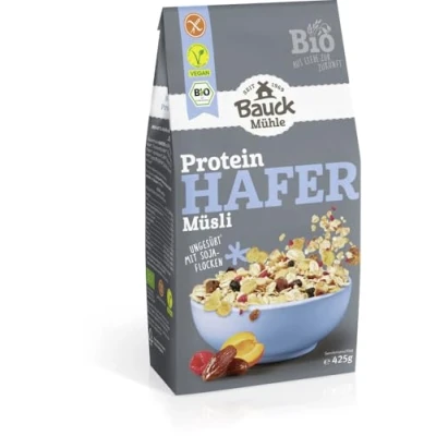 Abbildung von Bio Eiweißmüsli mit glutenfreiem Hafer Eiweiß Hafer, 425 g, Bauckhof