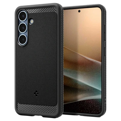 Abbildung von Samsung Galaxy S25 Plus Hülle MagSafe Silikon Spigen Soft Case/Backcover Handyhülle Schwarz Shockproof/Stoßfest