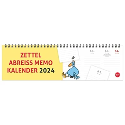 Abbildung von Zettelabreiß Memo Wochenquerplaner 2024. Praktischer Tischquerkalender mit Kästchen zum Heraustrennen. Tischkalender 2024 fürs Büro. Wochenplaner für den Schreibtisch.