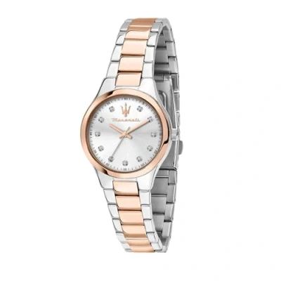 Abbildung von Maserati Attrazione Kollektion Mineralglas Uhr, Damen, Größe: One Size, Silberfarben