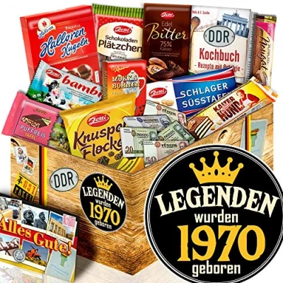 Abbildung von Legenden 1970 Schoko Set DDR Geschenke Geburtstag Frau