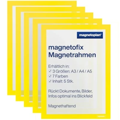Abbildung von Magnetoplan 1130302, A4, Gelb, Hochformat/Querformat, 5 Stück(e)