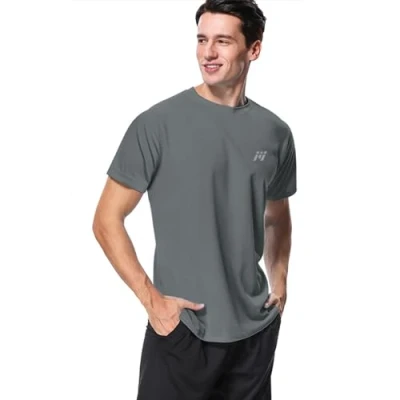 Abbildung von MeetHoo Rashguard Herren, UV Shirt Rash Vest Schutz Schwimmshirt UPF 50+ Kurzarm für Surfen Schwimmen Running