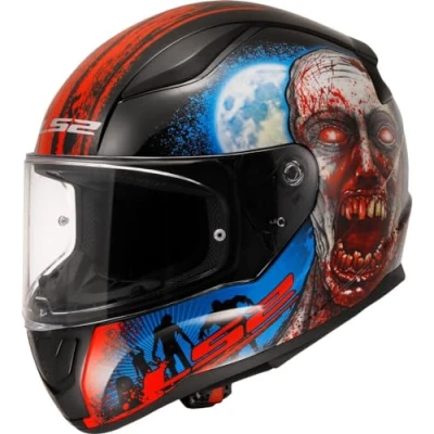 Abbildung von LS2, Integraler Motorradhelm RAPID II ZOMBIE Black Red, L