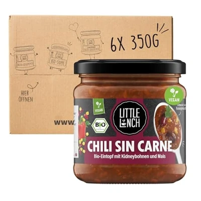 Abbildung von Little Lunch Bio Eintopf Chili Sin Carne 100% Qualität Vegan Laktosefrei Ohne zugesetzten Zucker Keine künstlichen Zusätze Geschmacksverstärker 6 x 350ml