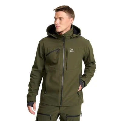 Abbildung von RevolutionRace Hiball Softshell Jacket für Herren, Outdoor Jacke Wandern, Forest Night, S