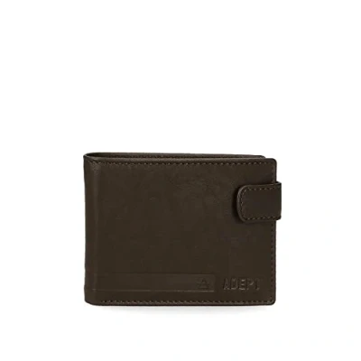 Abbildung von Adept Alan Horizontale Geldbörse mit Klickverschluss braun 11 x 8,5 1 cm Leder, braun, Quertasche