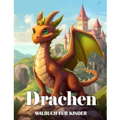 Abbildung von Drachen Malbuch für Kinder: Wunderschöne Malvorlagen Kinder im Alter von 4 8 Jahren. Einzigartige Designs Jungen und Mädchen zum Ausmalen.