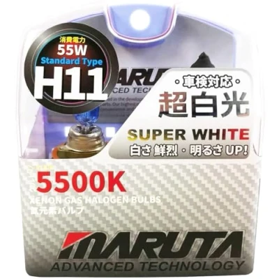 Abbildung von MARUTA Super White Series Xenon Scheinwerferbirnen H11, 55 W, 12 V, 5500 K, mit fortschrittlicher Technologie