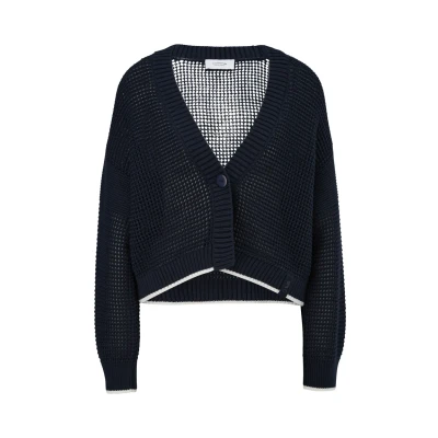 Abbildung von comma casual identity Strickjacke, Damen, Größe: Large, Tiefblau