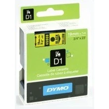 Abbildung von Dymo® D1 Schriftband D1, Kunststoff, laminiert, 7 m x 19 mm, Schwarz/Gelb