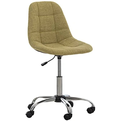 Abbildung von CLP Bürostuhl Emil I Höhenverstellbarer Drehstuhl Mit Stoffbezug Und Metallgestell In Chromoptik Schreibtischstuhl Gestepptem Sitz, Farbe:grün