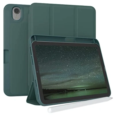 Abbildung von EAZY Case Schutzhülle mit Stifthalter für iPad Mini 6. Generation 2021 8.3 Zoll Hülle Stifthalterung Tablet Cover Touchpen Smartcase aufstellbar Klappcase Auto Sleep Wake Up Etui Grün