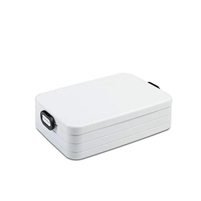 Abbildung von Mepal Lunchbox Take a Break Large Brotdose To Go Für 4 Sandwiches oder 8 Brotscheiben Meal Prep Box Essensbox mit Unterteilung Spülmaschinenfest 1500 ml White