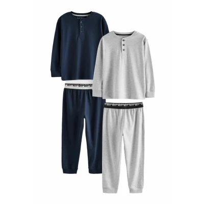 Abbildung von Next LONG Sleeve 2 PACK Regular FIT Set Nachtwäsche für Kinder, Größe: 170, Navy grey