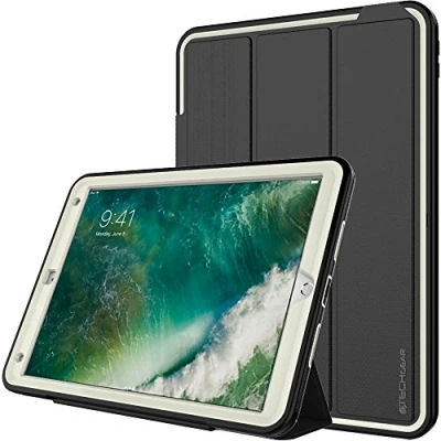 Abbildung von TECHGEAR D Fence Hülle für iPad Air 10,5 (2019) / Pro Zoll Schlanker, schlagfester, robuster Schutzanzug Rüstung Defence Smart Fall, Kinder Schulen Builders Workman Schwarz/Grau