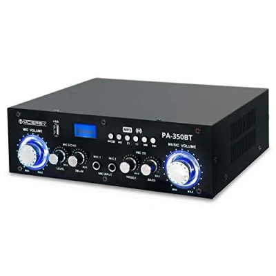 Abbildung von McGrey PA 350BT Bluetooth Endstufe Endverstärker (200 W, zwei Mikrofoneingängen USB MP3 Player und Cinch Eingang)