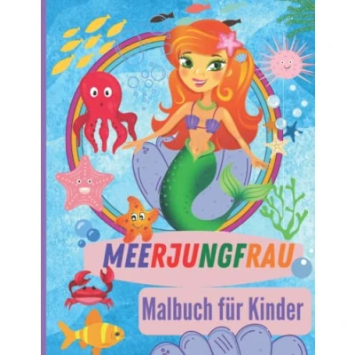 Abbildung von Meerjungfrau Malbuch für Kinder: Einzigartige Illustrationen zum Ausmalen, süßes Meerjungfrauen Mädchen von 4 8 Jahren