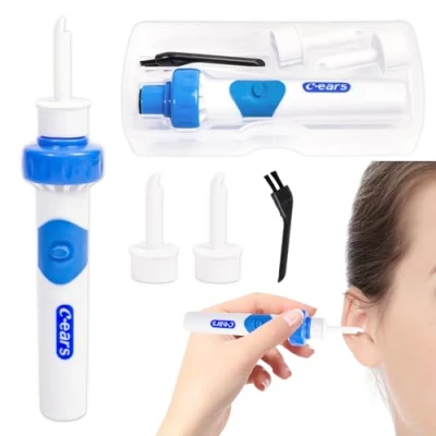 Abbildung von CIOXSOIO Ohrenschmalz Sauger, Reiniger, Entferner Sicheres Und Weiches Ear Cleaner, Mit 2 Waschbaren Ersatzköpfen Batterie
