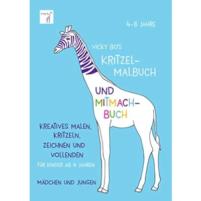 Abbildung von Kritzel Malbuch und Mitmach Buch. 4 8 Jahre: Kreatives Malen, Kritzeln, Zeichnen Vollenden für Kinder ab Jahren. Mädchen Jungen.