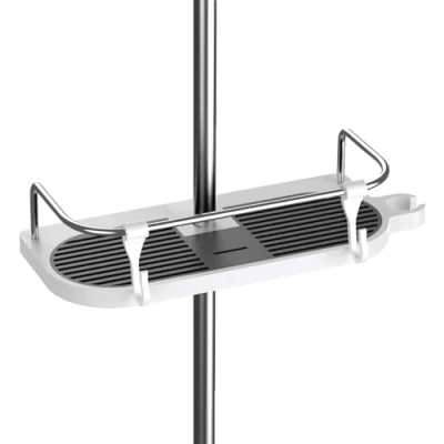 Abbildung von Hawsam Ohne Bohren Duschablage Für die Duschstange Badezimmer Dusche Rack Verstellbar Höhe, mit Durchmesser von 19mm 25mm