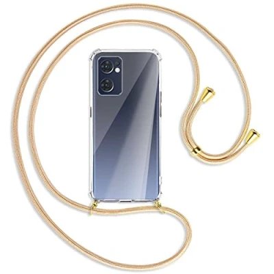 Abbildung von mtb more energy® Handykette kompatibel mit Oppo Find X5 Lite (6.43&#039;&#039;) Shiny Gold/Gold Smartphone Hülle zum Umhängen Anti Shock Full TPU Case