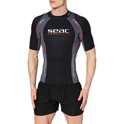 Abbildung von Seac Warm Guard Short Herren Thermo Schutzweste aus 0.5mm Neopren, Rash zum Schnorcheln und Schwimmen als UV Schutz