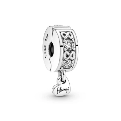 Abbildung von Pandora Family Always PAVÉ CLIP Charm, Damen, Größe: One Size, Sterling silver