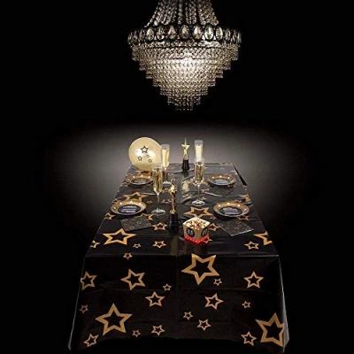 Abbildung von Tischdecke Black Gold Stars 130x180 cm