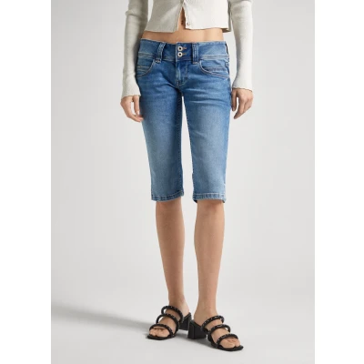 Abbildung von Pepe Jeans SLIM CROP Shorts, Damen, Größe: 32, Blue denim