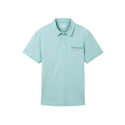 Abbildung von TOM Tailor MIT LOGO Print Poloshirt, Herren, Größe: Medium, Blue tibetan stone
