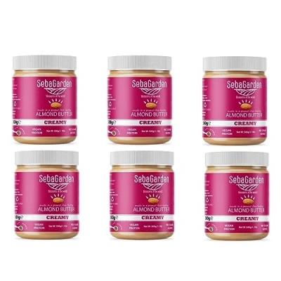 Abbildung von Mandelmus Seba Garden reine natürliche cremige glatte kalifornische Mandeln Butteraufstrich, 100% Mandeln, Paleo, Keto freundlich, ohne Zuckerzusatz (3 Kg)