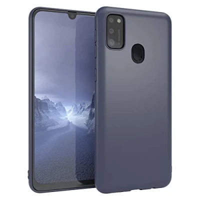Abbildung von EAZY CASE Handyhülle Silikon mit Kameraschutz kompatibel Samsung Galaxy M30s in Navy Blau, Ultra dünn, Slimcover, Silikonhülle, Hülle, Softcase, Backcover