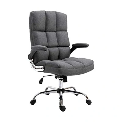 Abbildung von Mendler Bürostuhl HWC J21, Chefsessel Drehstuhl Schreibtischstuhl, höhenverstellbar Stoff/Textil dunkelgrau